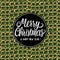 Lettering Merry Christmas and New Year luxurious holiday design card. Vector Fashion texture green trandy Leather
