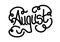 Lettering for the month of August