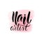 Lettering nail artist