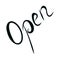 Lettering OPEN for the design of a sign on the door of a shop, cafe, bar or restaurant