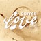 Lettering phrase hand typography. Love coffee logo. Watercolor brown drops. Cool concept sticker