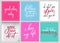 Lettering postcard quotes set