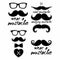 Lettering and prints about mustaches.