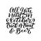 Lettering quote about October. hand written brush pen calligraphy phrase. Cute isolated letters for Oktoberfest and Halloween