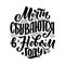 Lettering quote, Russian slogan - dreams come true in the new year. Simple vector. Calligraphy composition for posters, graphic