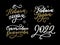 Lettering quotes Calligraphy set. Russian text Happy New Year 2022 Make a wish, Believe in miracles. Simple vector