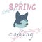 Lettering spring inscriptions set with wolf portrait