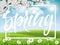 Lettering spring on landscape background