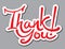 Lettering sticker thank you