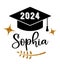 Lettering template for a graduate 2024 with a place for the name