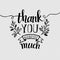 Lettering Thank you. Vector illustration