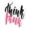 Lettering think pink