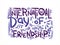 Lettering violet International day of Friendship