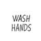 Lettering Wash your hands Hand written in doodle scandinavian minimalism style. icon, sticker, poster, card prevention and