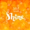 Lettering word Shine with doodle crown on abstract background