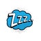 Lettering Zzz, sleep, dream. Comic text sound effects. Vector bubble icon speech phrase, cartoon exclusive font label tag