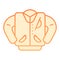 Letterman jacket flat icon. High school jacket orange icons in trendy flat style. Uniform gradient style design