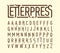 Letterpress printing style typeface