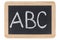 The letters ABC on a blackboard at school