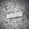 Letters abstract decorative doodles background