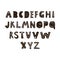 Letters of the alphabet hand-drawn in a fairy style. Alphabet with scandinavian floral patterns. Exquisite black font