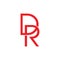 Letters dr linked lines monogram flat logo