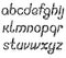 The letters of the English alphabet, consisting of numerous black butterflies