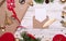 Letters envelope to Santa, Christmass buckground copy space