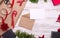 Letters envelope to Santa, Christmass buckground copy space