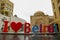 Letters forming "I love Beirut" sign in the downtown of Beirut, the capital of Lebanon