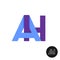 Letters A and H ligature logo. Two letters AH sign