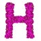 Letters made of pink flowers. H letter - flower alphabet
