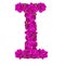 Letters made of pink flowers. I letter - flower alphabet