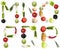 Letters made of vegetables