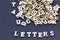 Letters wooden pile background alphabet