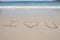 Letters written in sand on tropical beach