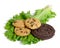 Lettuce or cookies and diet or dessert isolated