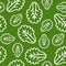 Lettuce outline seamless pattern on green background for use as