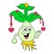 Lettuce plant is celebrating valentine day, doodle icon image kawaii