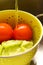 Lettuce tomatoes washing colander