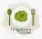 Lettuce vegetarian cuisine organic food plate and spoon fork