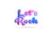 letâ€™s rock pink blue color word text logo icon