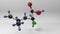 Leucine molecule 3D illustration.