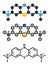 Leuco-methylthioninium (LMTX) Alzheimer\\\'s disease molecule (tau aggregation inhibitor). Stylized 2D renderings and conventional