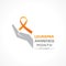 Leukemia Awareness month with orange colored ribbon, observed in September