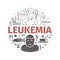 Leukemia symptoms banner. Symptoms, Treatment. Line icons. Vector signs.