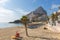 Levante La Fossa beach Calpe Spain Costa Blanca Penyal d`Ifac rock landmark