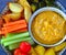 Levantine platter bowl served with salad, hummus and grilled veggies