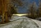 Levee in Winter at the River Aller in the Town Rethem, Lower Saxony