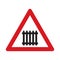 Level crossing with barries ahead